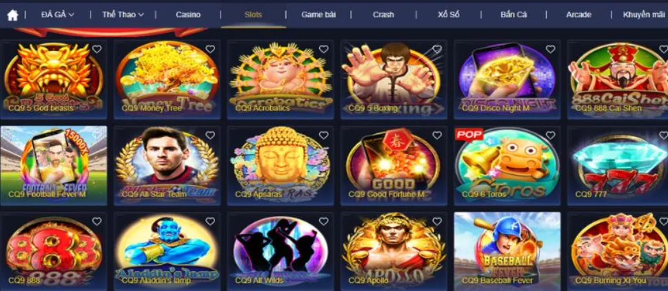 Đa dạng thể loại game giải trí tại sảnh CQ9