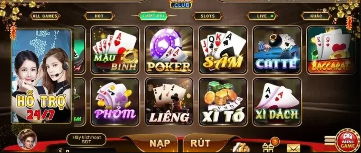 Các dòng game tại sảnh Hitclub nổi bật với nhiều tính năng giải trí hiện đại